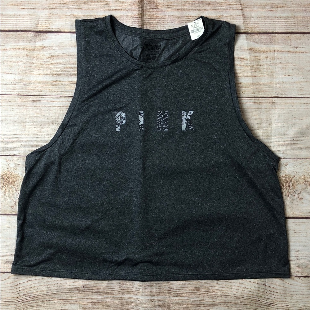 Charcoal PINK Victoria's Secret Crop Tank‎ Top